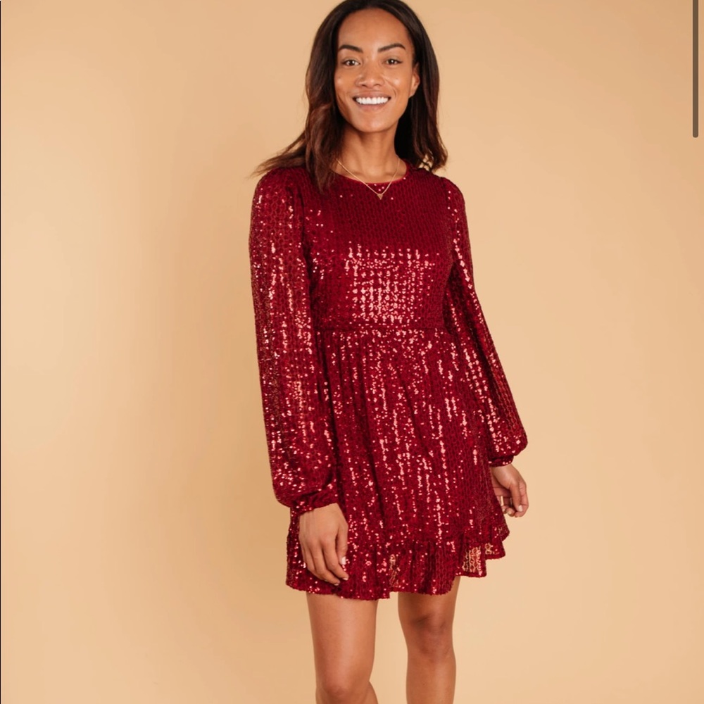 NWT. Wine Sequin Dress